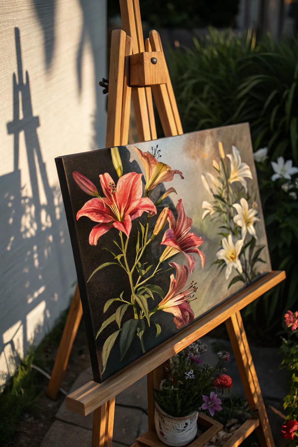 Dramatic lighting gives your flower paintings more depth.