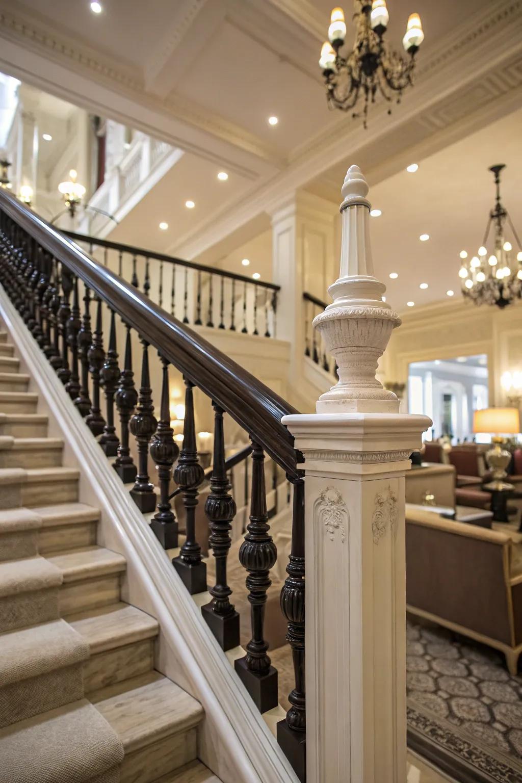 Single-toned railings deliver understated sophistication.