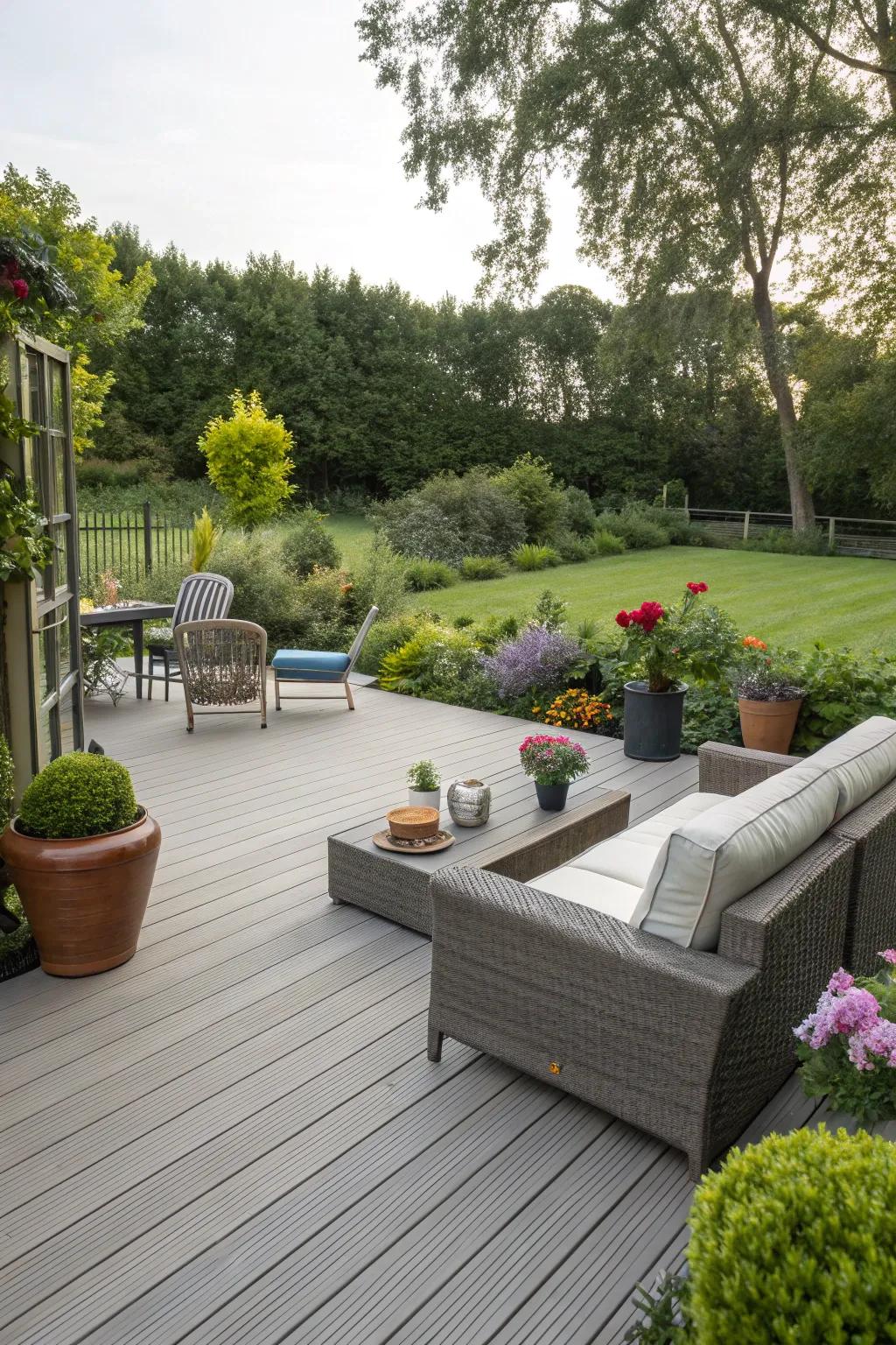 Appreciate timber aesthetics with minimal preservation employing synthetic decking.