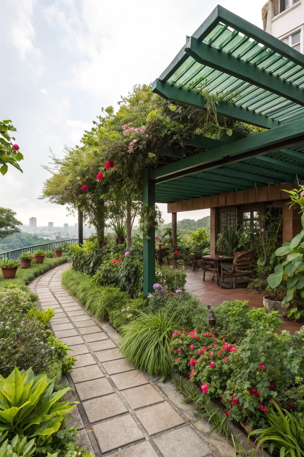 Greenery infuses energy and freshness into your patio.