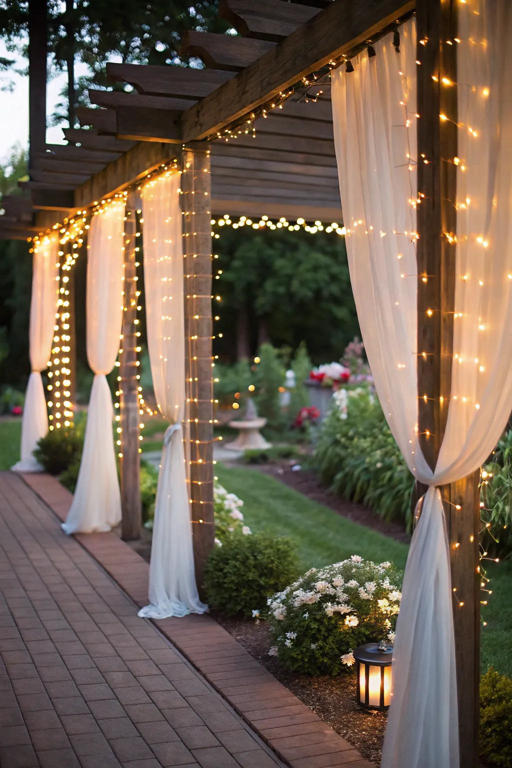 Use curtain lights for privacy and a touch of whimsy.