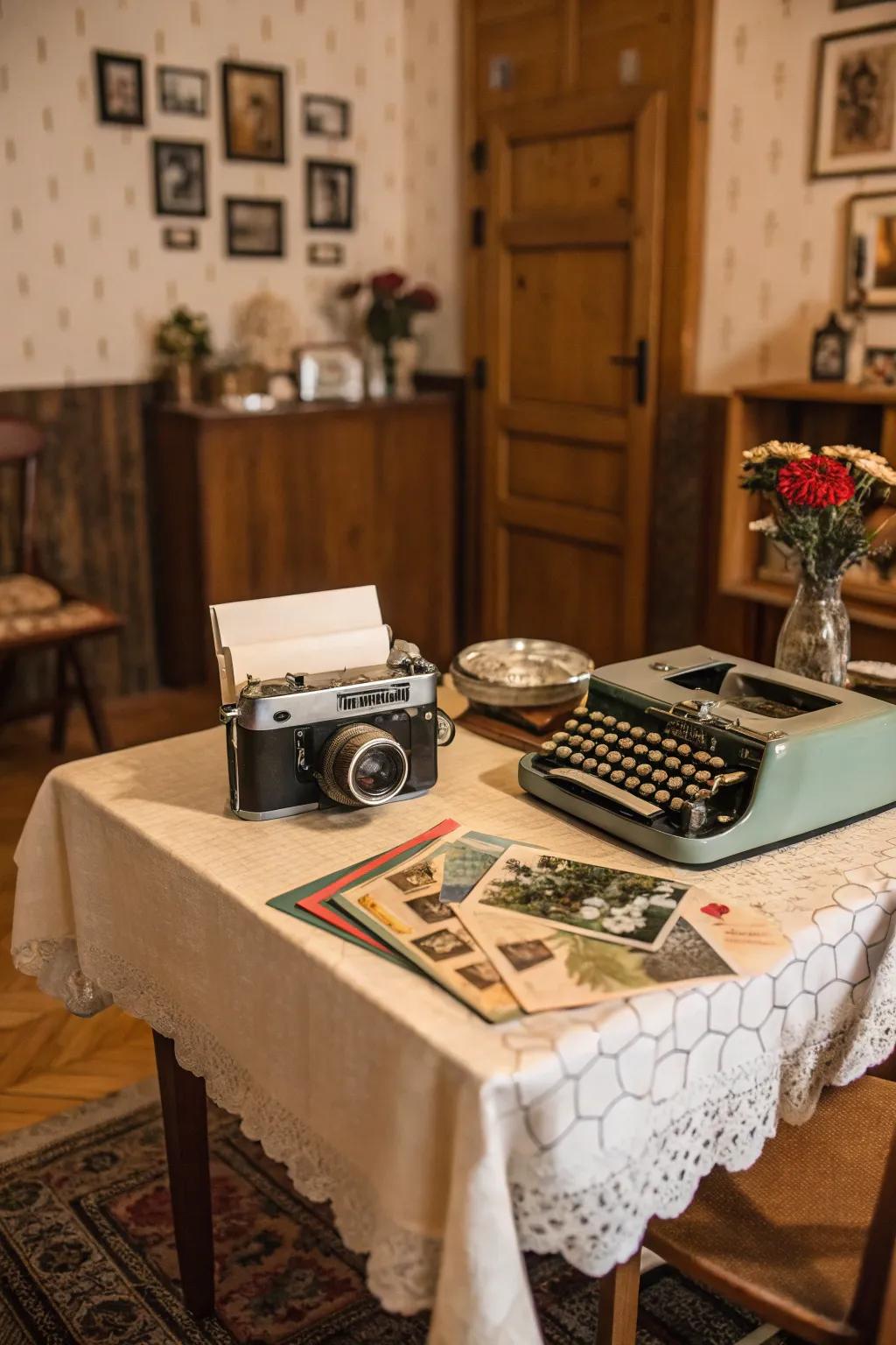 Vintage details contribute a nostalgic sensation to your photo booth.