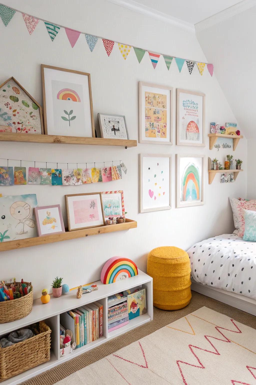 A child-optimized picture ledge remains enjoyable and practical.