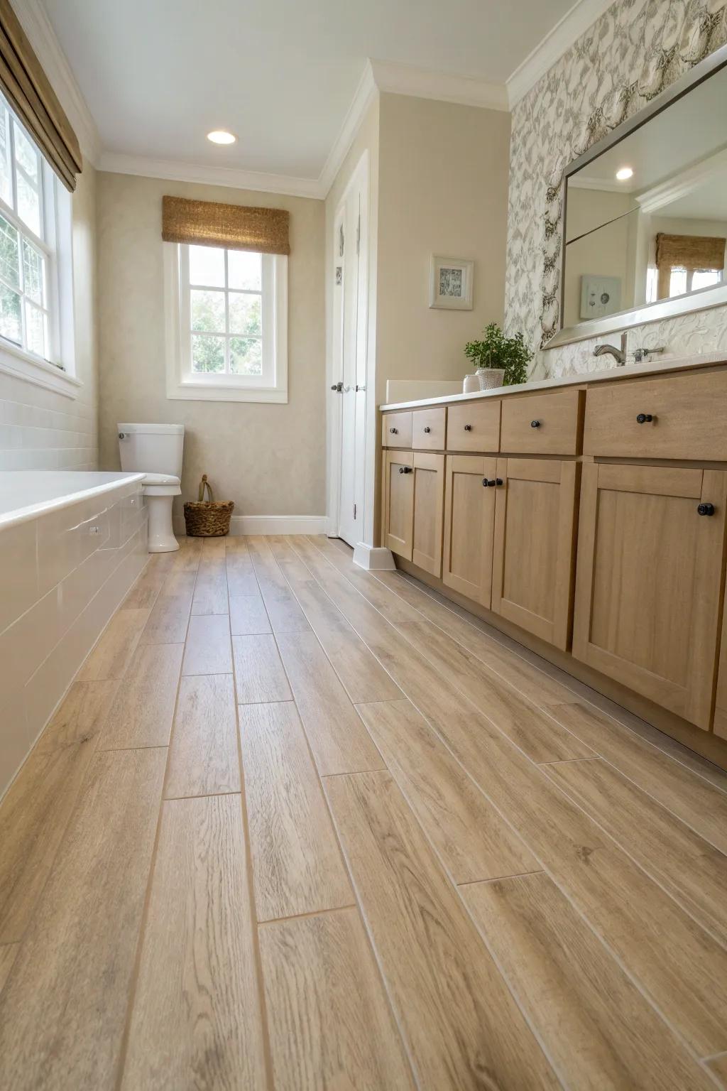 Create an impressive statement using accent walls that complement your fashionable underlayment. 🎨 #DecorInspiration #BathroomDesign