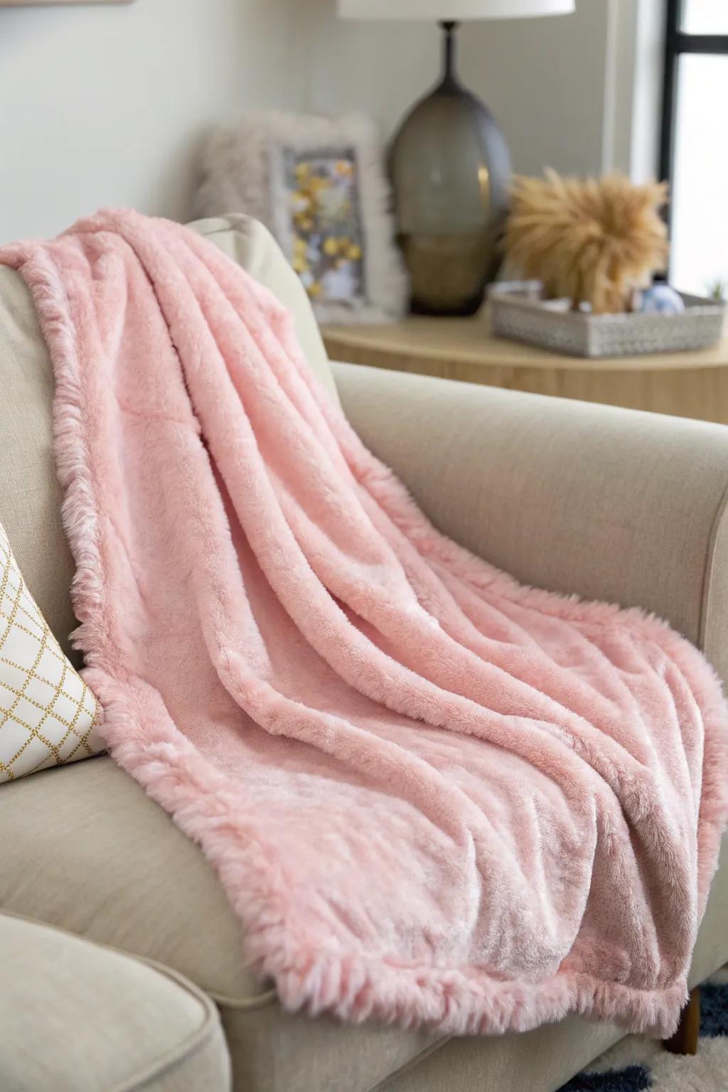 Soft textures in pink, evoking a cozy and inviting atmosphere.