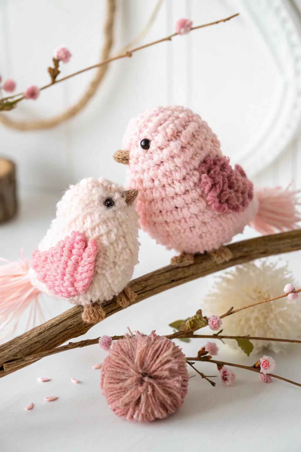 Crafted with affection: Blush Thread Affection Avian Creatures that contribute a sensation of whimsy to any area.