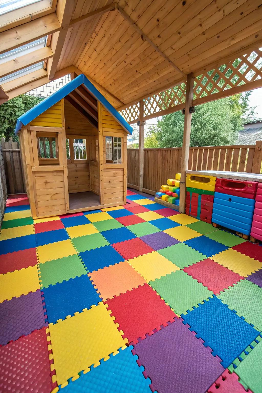 Radiant rubber floors: Crafting joyous, secure spaces where color sparks imagination.