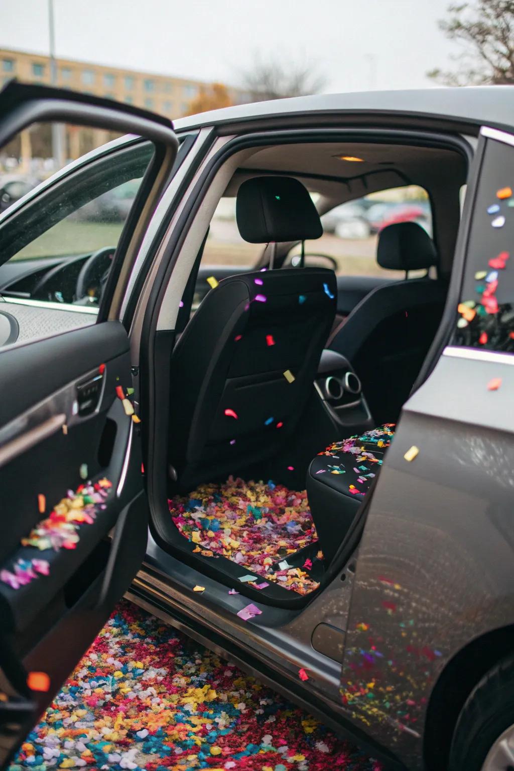 Confetti produces a moment of surprise and celebration.
