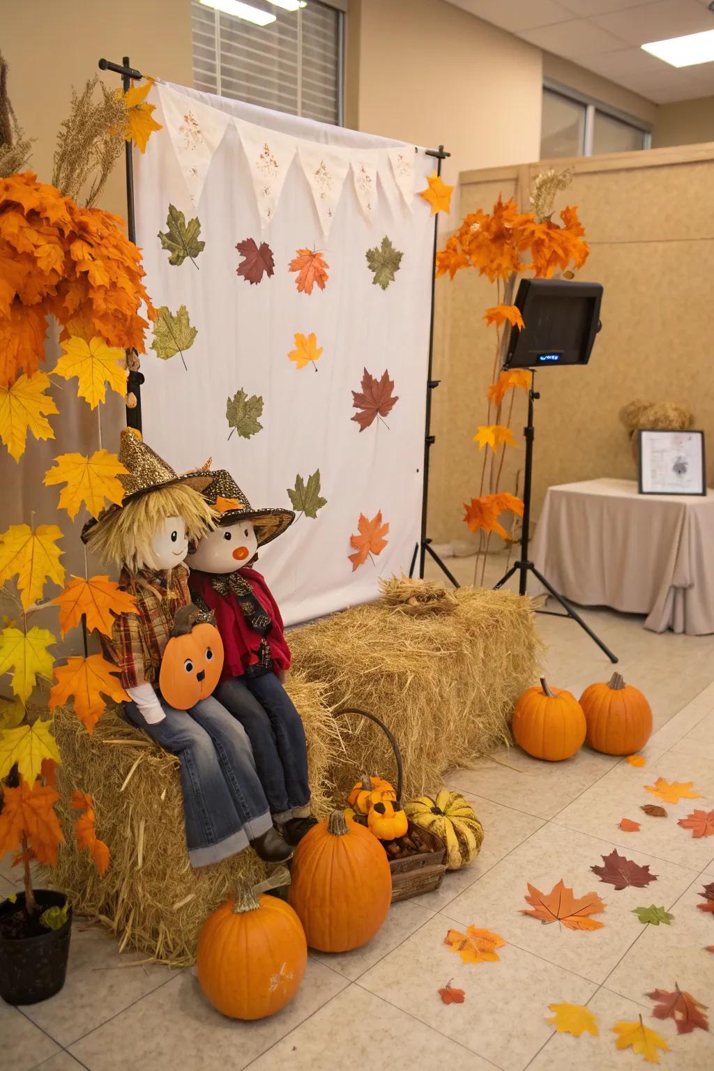Capture joyous moments with a fall-inspired snapshot booth.
