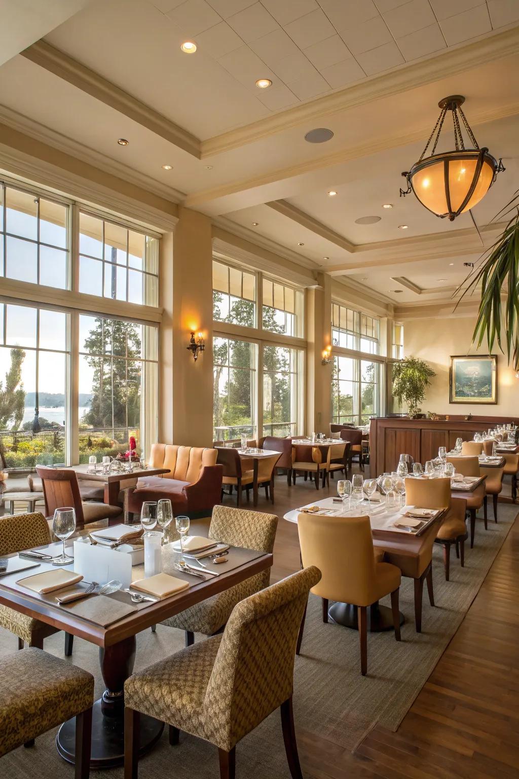 Vast areas improve the eating experience.