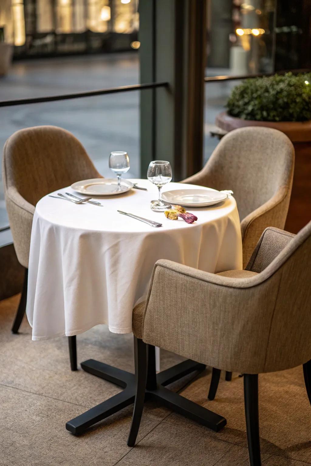 Intimate seating arrangements promote lingering conversations and connection.