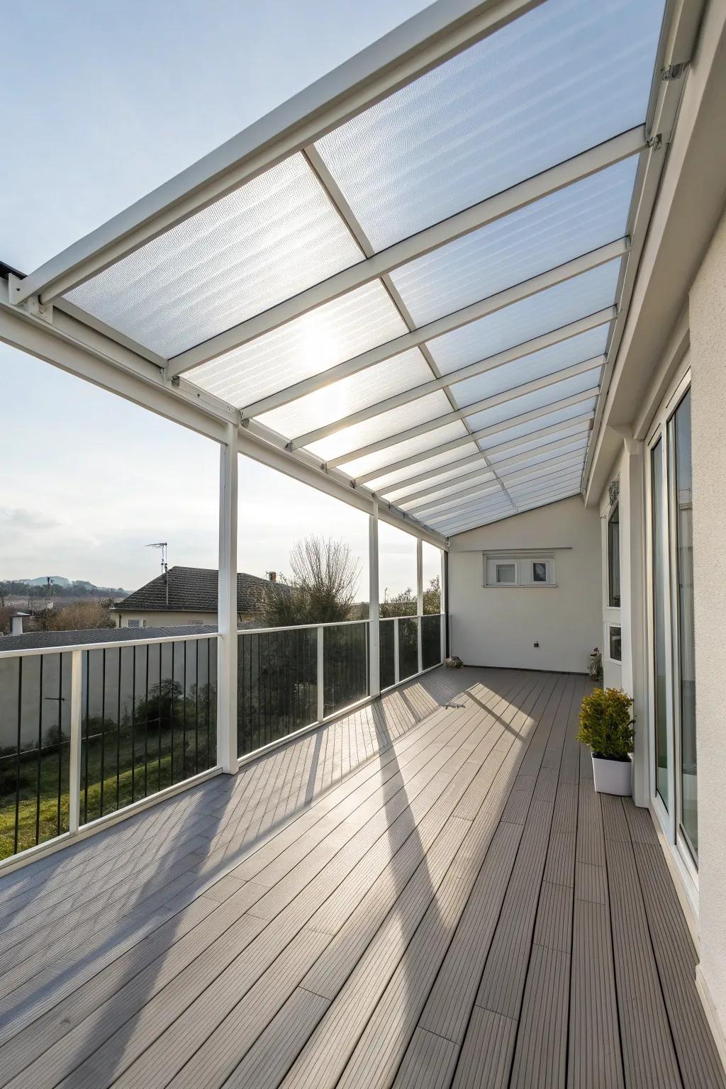 Poly sheetings allow light in while keeping the elements out.