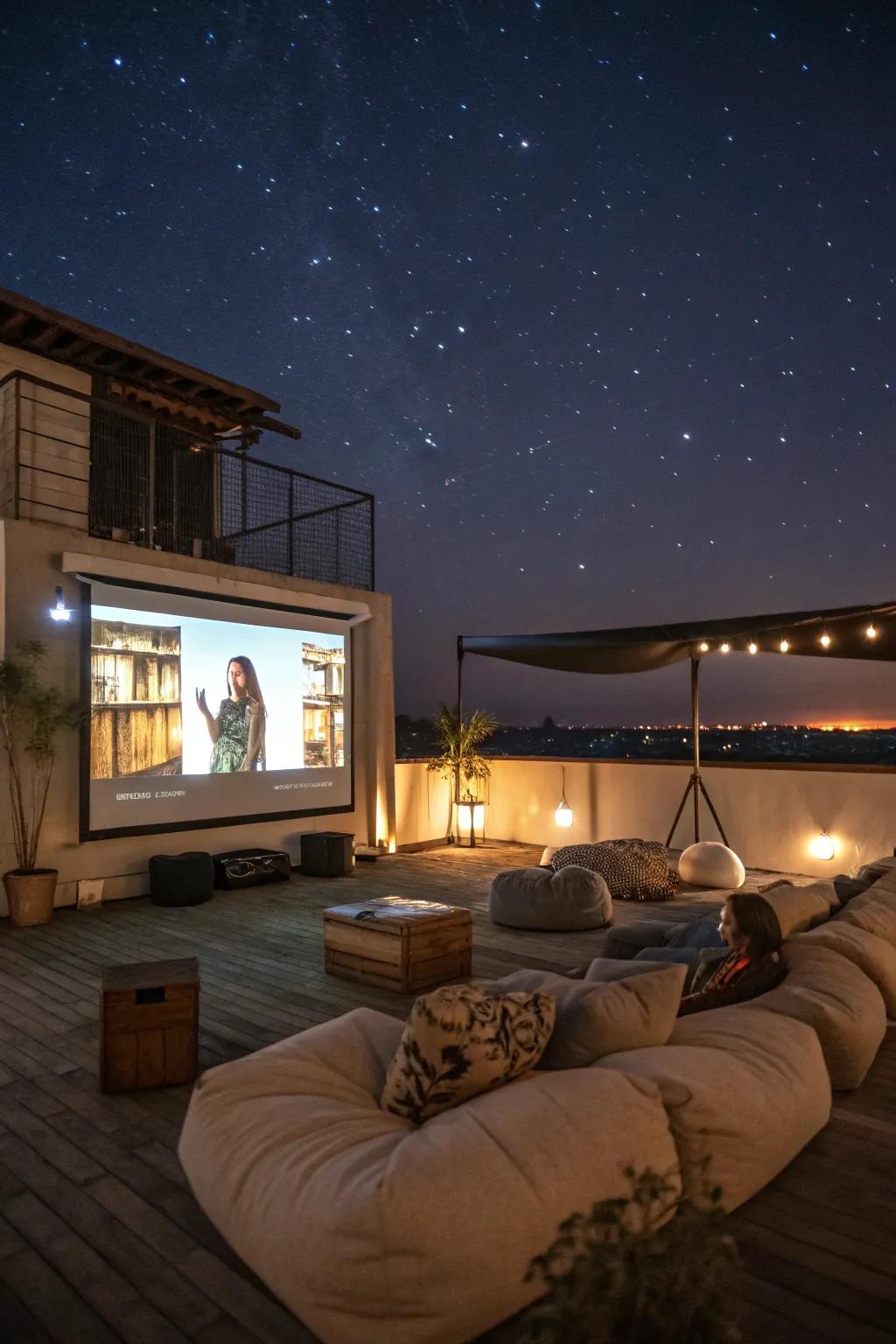 Experience movie magic under the stars with a rooftop theater.