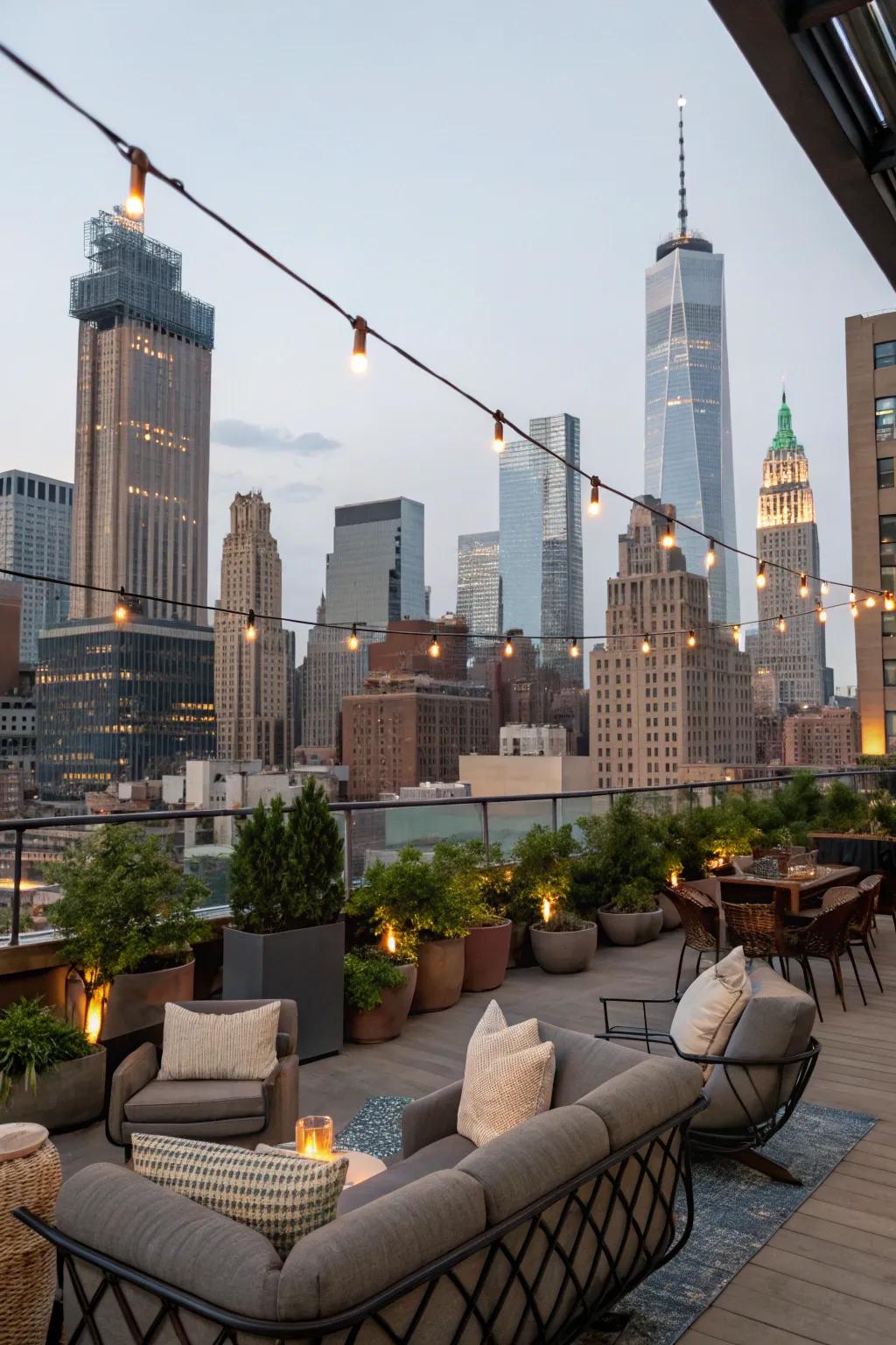 Make the most of urban vistas with thoughtfully arranged seating.