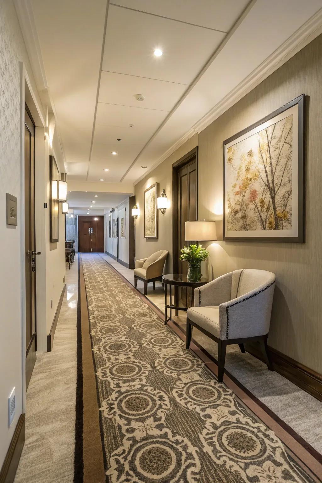 Rugs in high-traffic zones shield carpets from daily wear and tear.