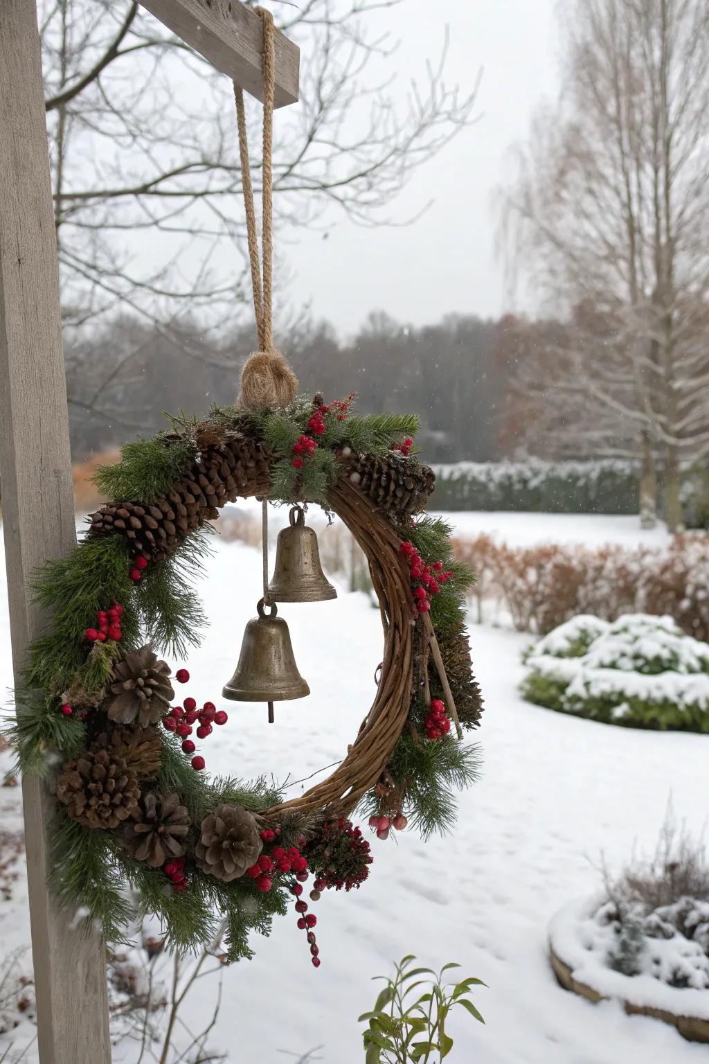 Country chimes add festive sounds to this holiday ring.