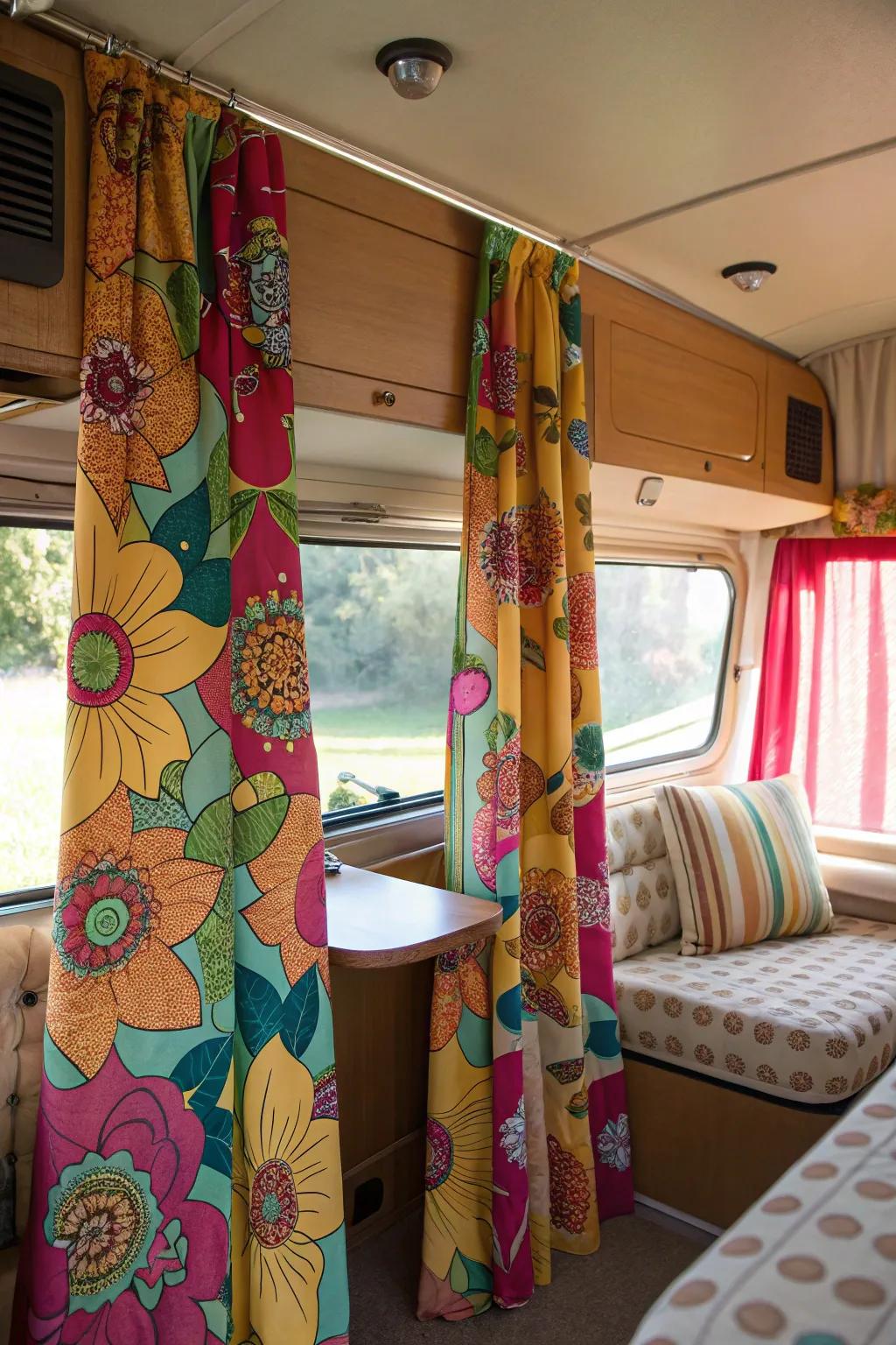 Express your style with bold expressive design curtains.