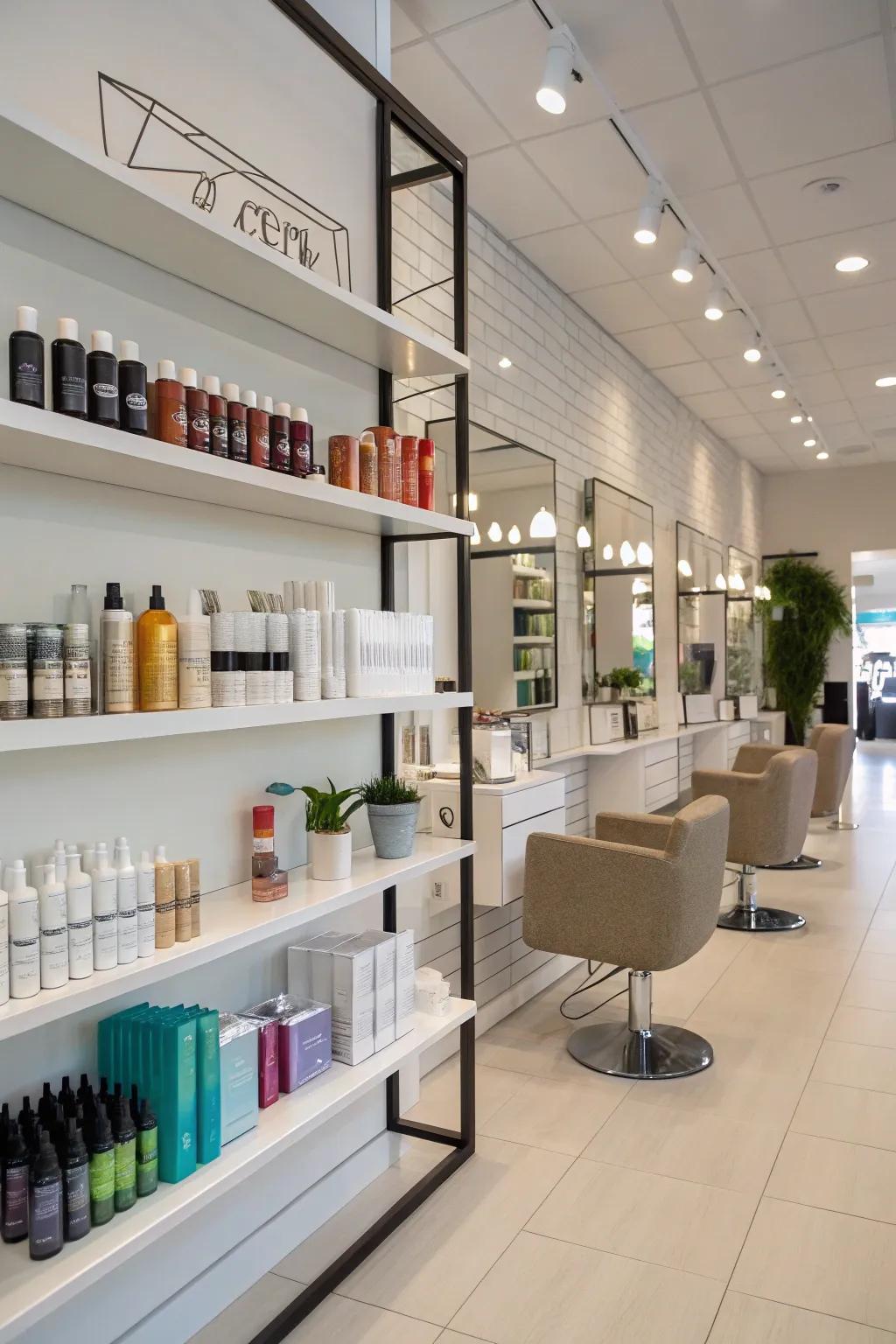 Achieve a chic impression through levitating ledges.