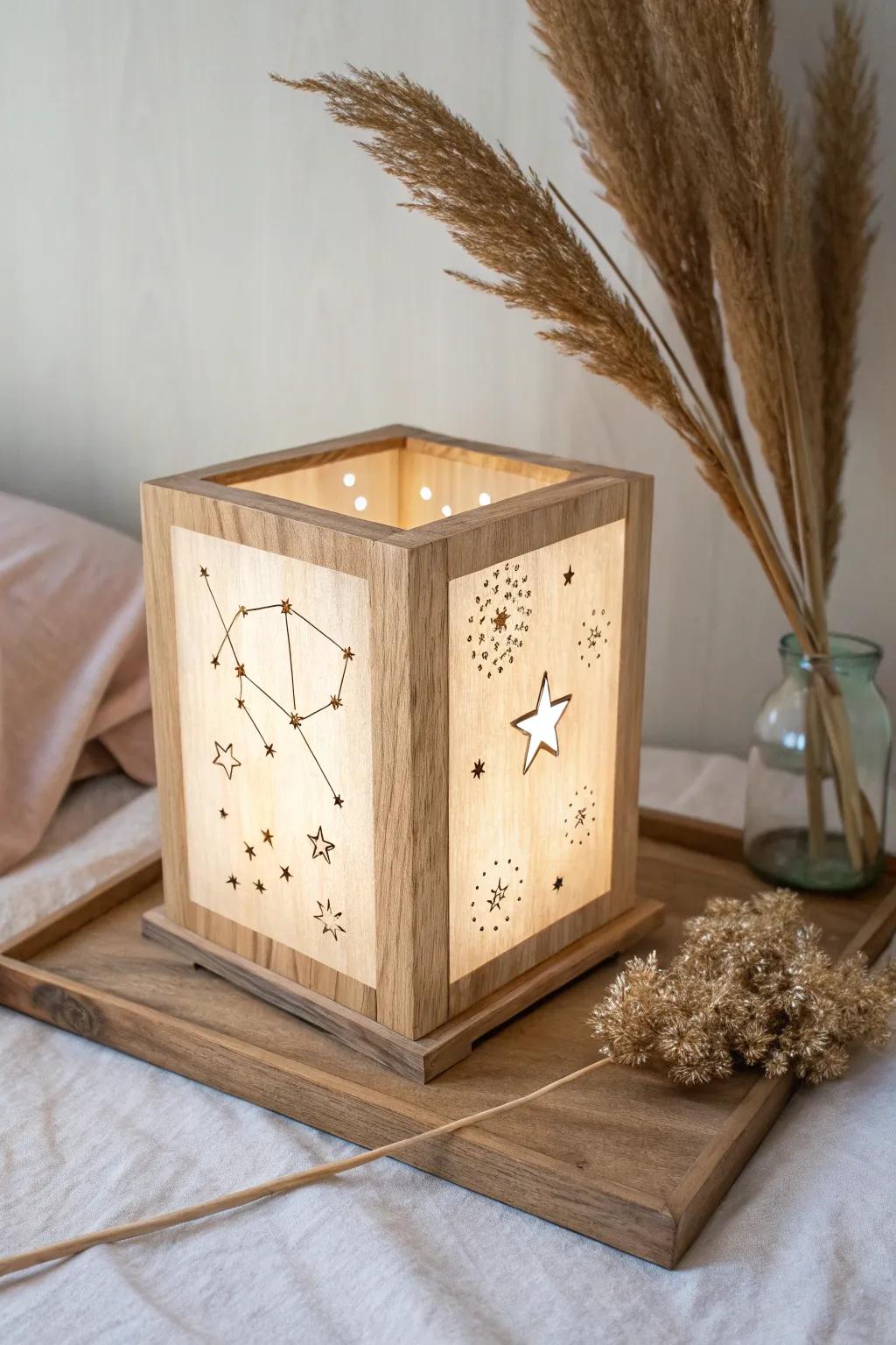 Infuse your surroundings with a scintilla of the cosmos. ✨ This handcrafted constellation illumination enclosure coalesces minimalist design with celestial pulchritude, ideally suited for a tranquil, chic ambiance.