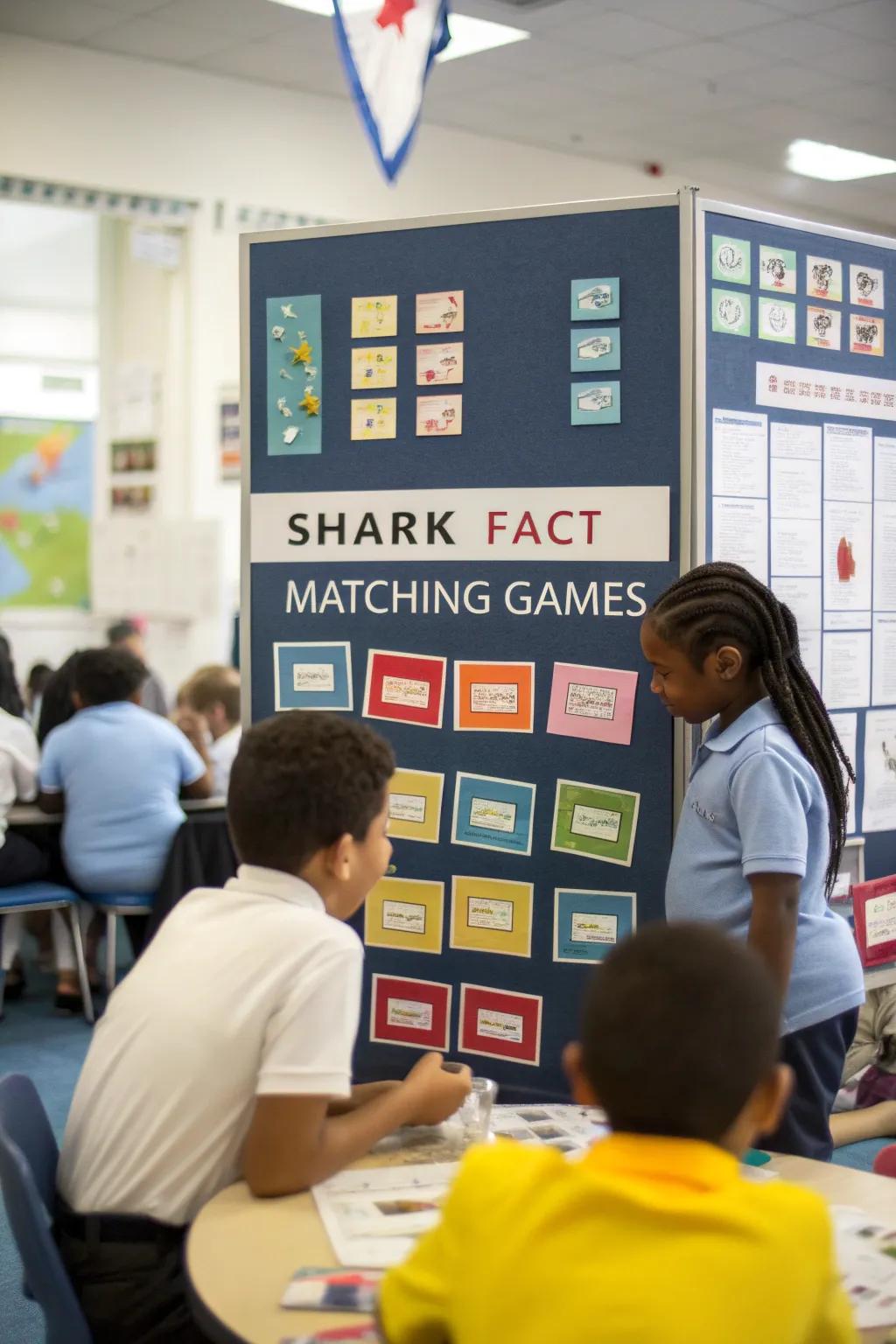 Captivate learners via participatory shark activities.