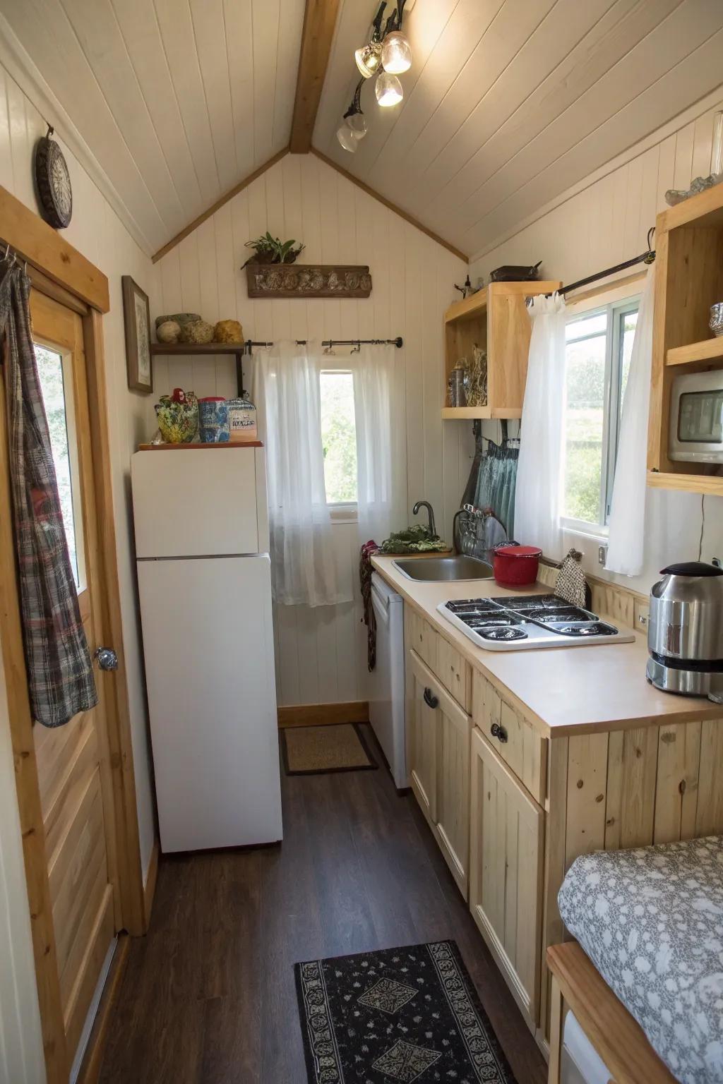 A well-designed food prep zone is key to a livable shed house.