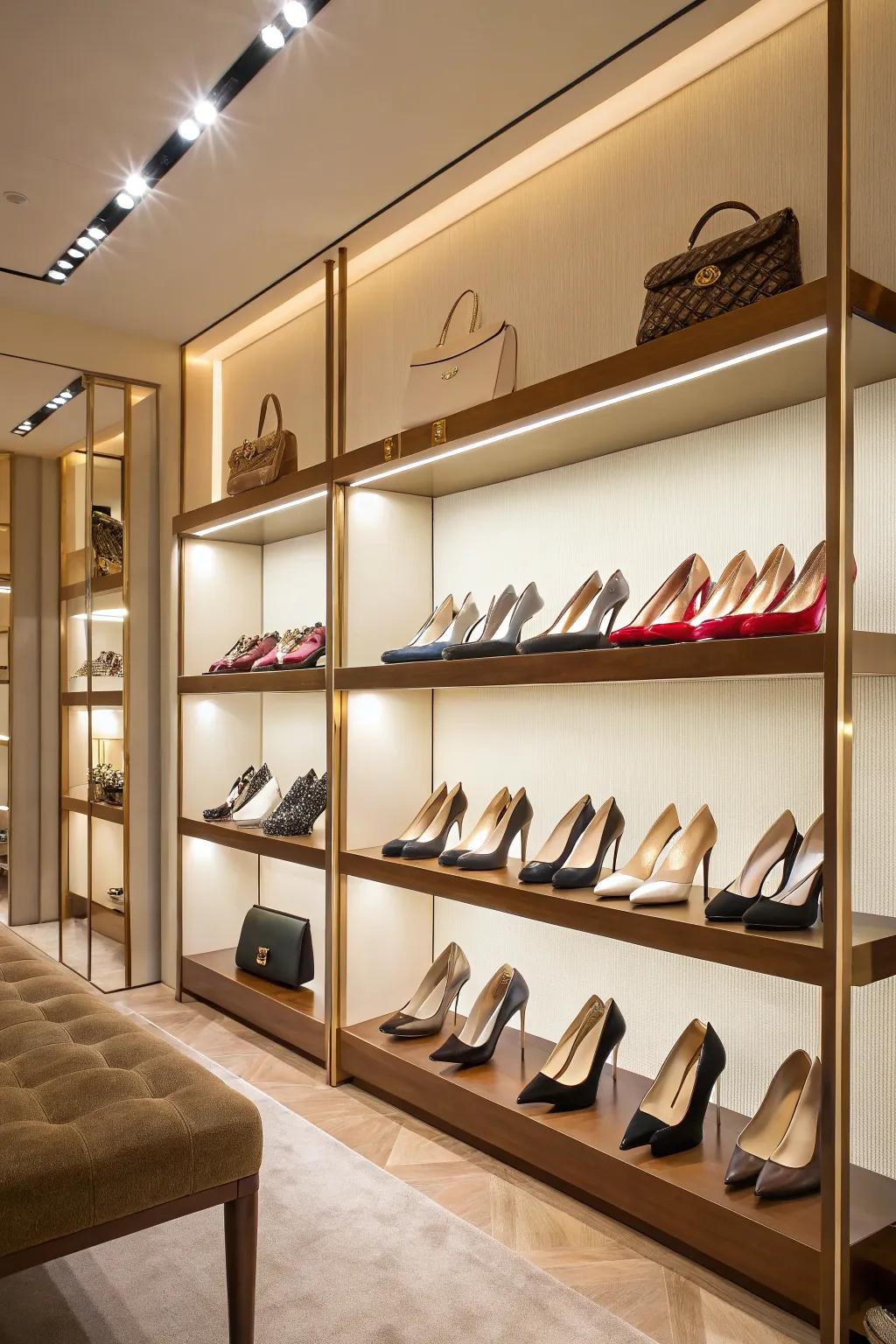 Boutique-inspired shelving brings luxury into your home.