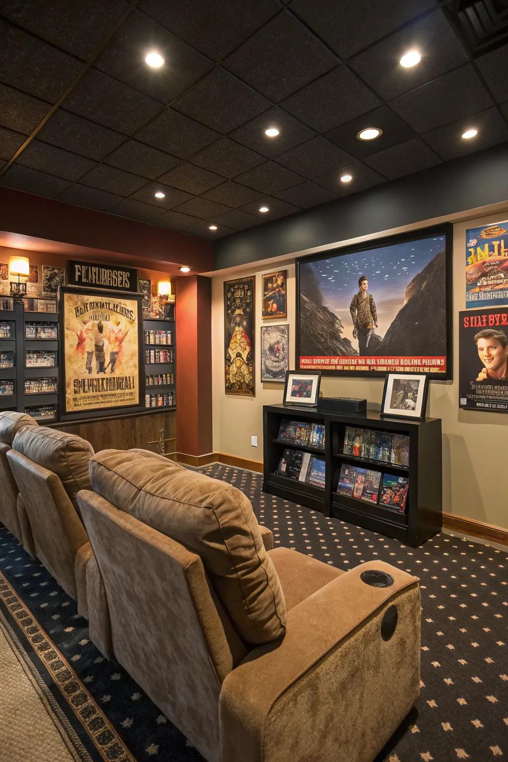 Personalized accents designing a unique home cinema environment.