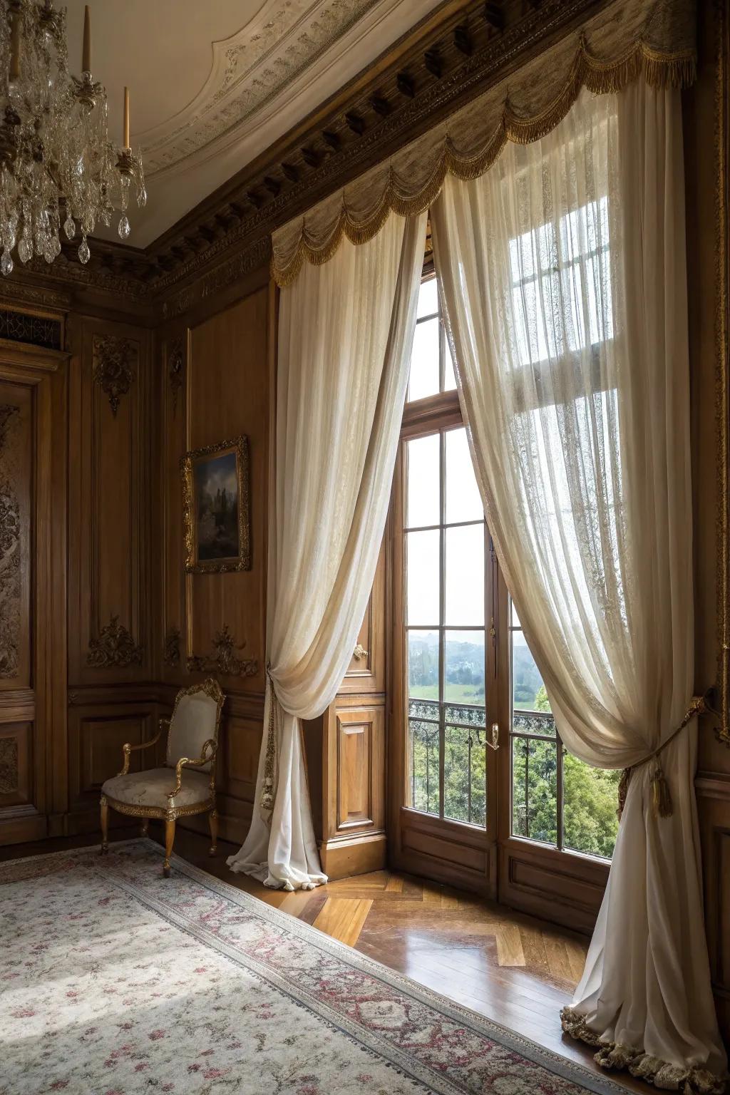 Top edging elevates your window's elegance.