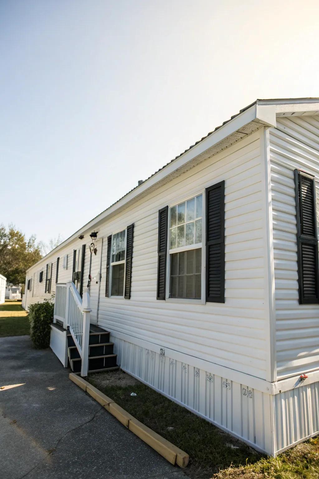 Timeless whites fashion an ageless, sophisticated aesthetic for your mobile home.