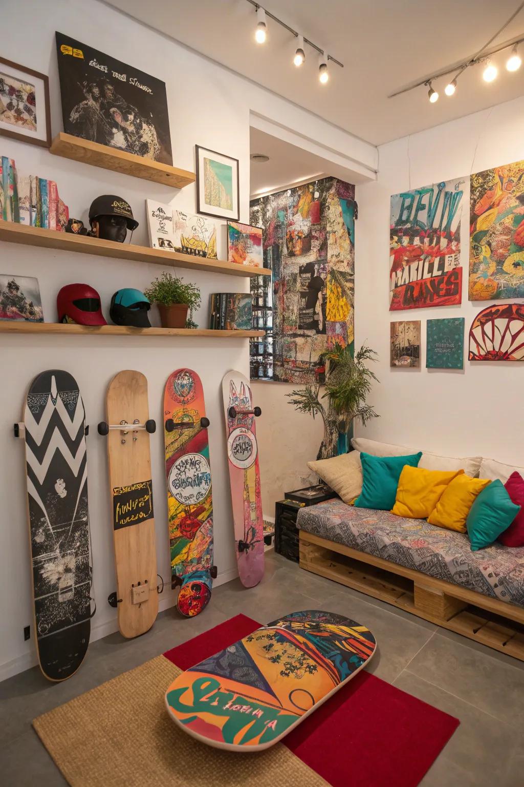Unify your design with practical skateboard elements.