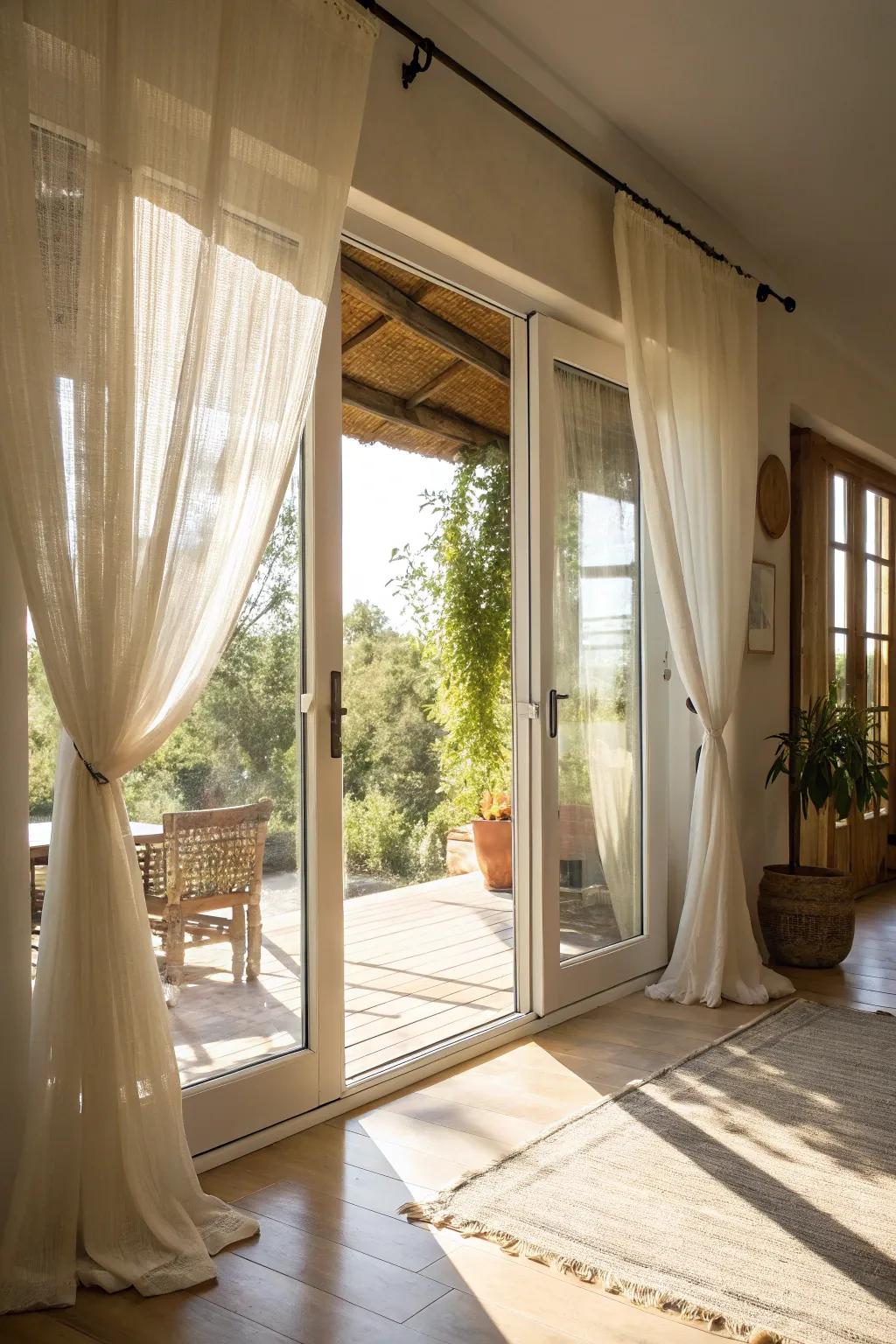 Without sacrificing light, lightweight materials provide privacy.