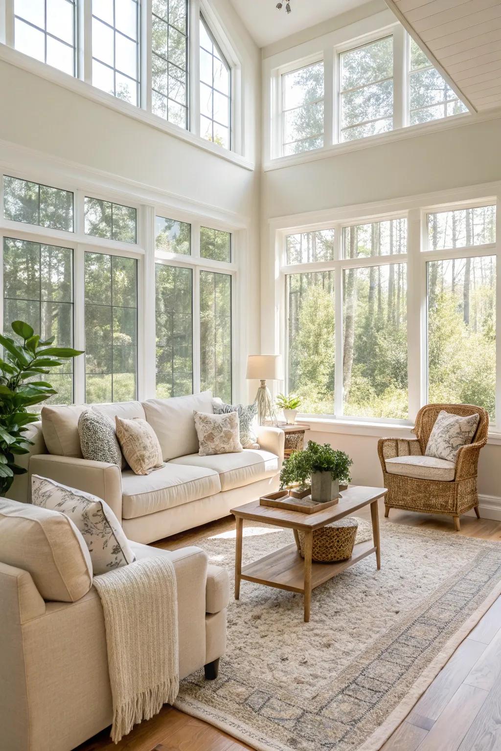 Sunlight elevates the sense of area.