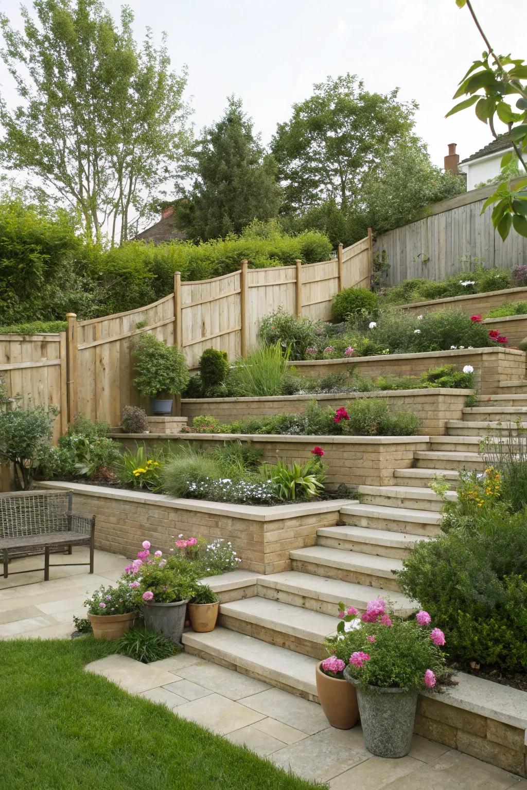 Differentiated elevations inject profundity and intrigue into a condensed space.