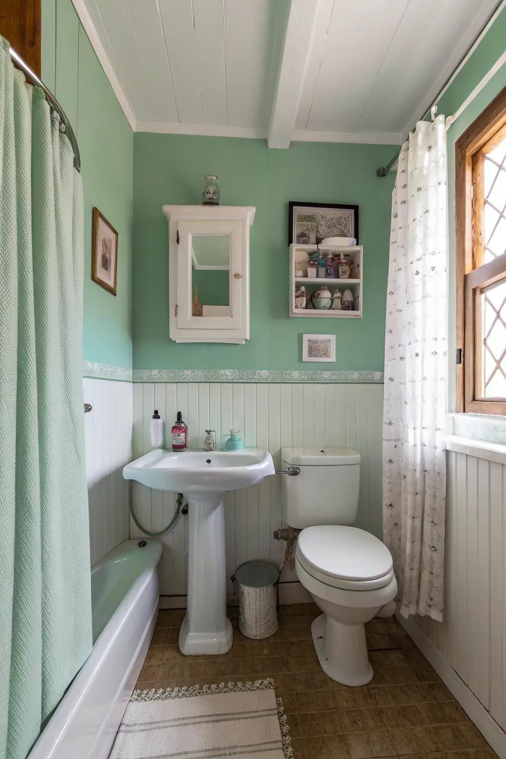 Minty verdant cultivates an invigorating and pristine area.