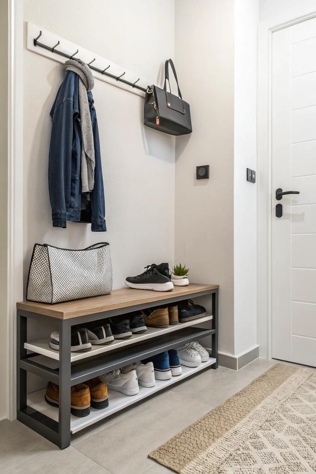Minimalist designs create a clean and airy foyer.