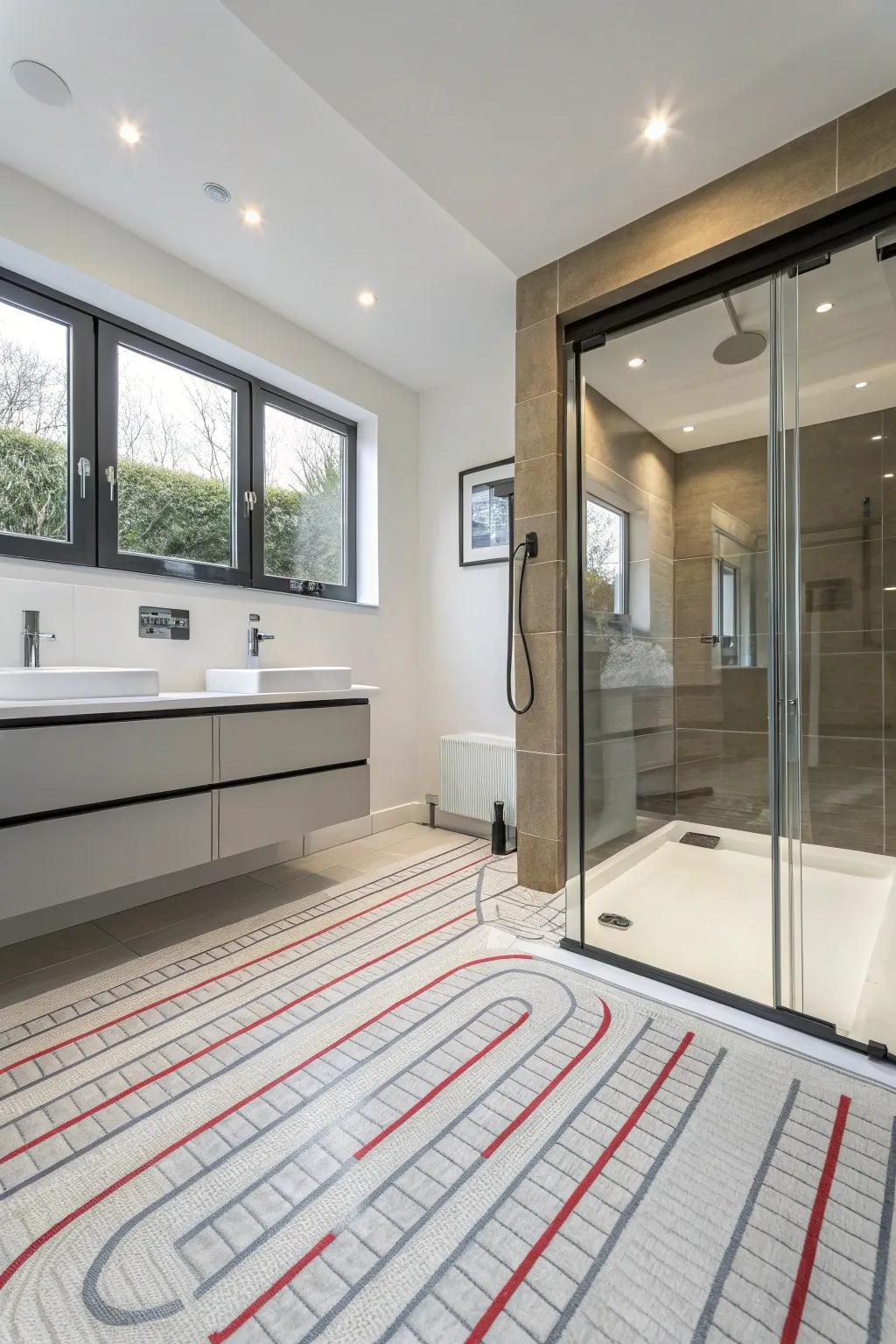 Underfloor warmth offers an element of comfort and luxury.