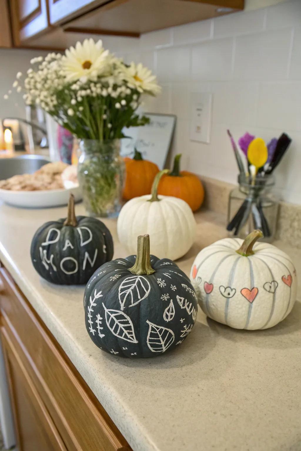 Sketchboard pumpkins provides an adaptable decor choice for all occasions.
