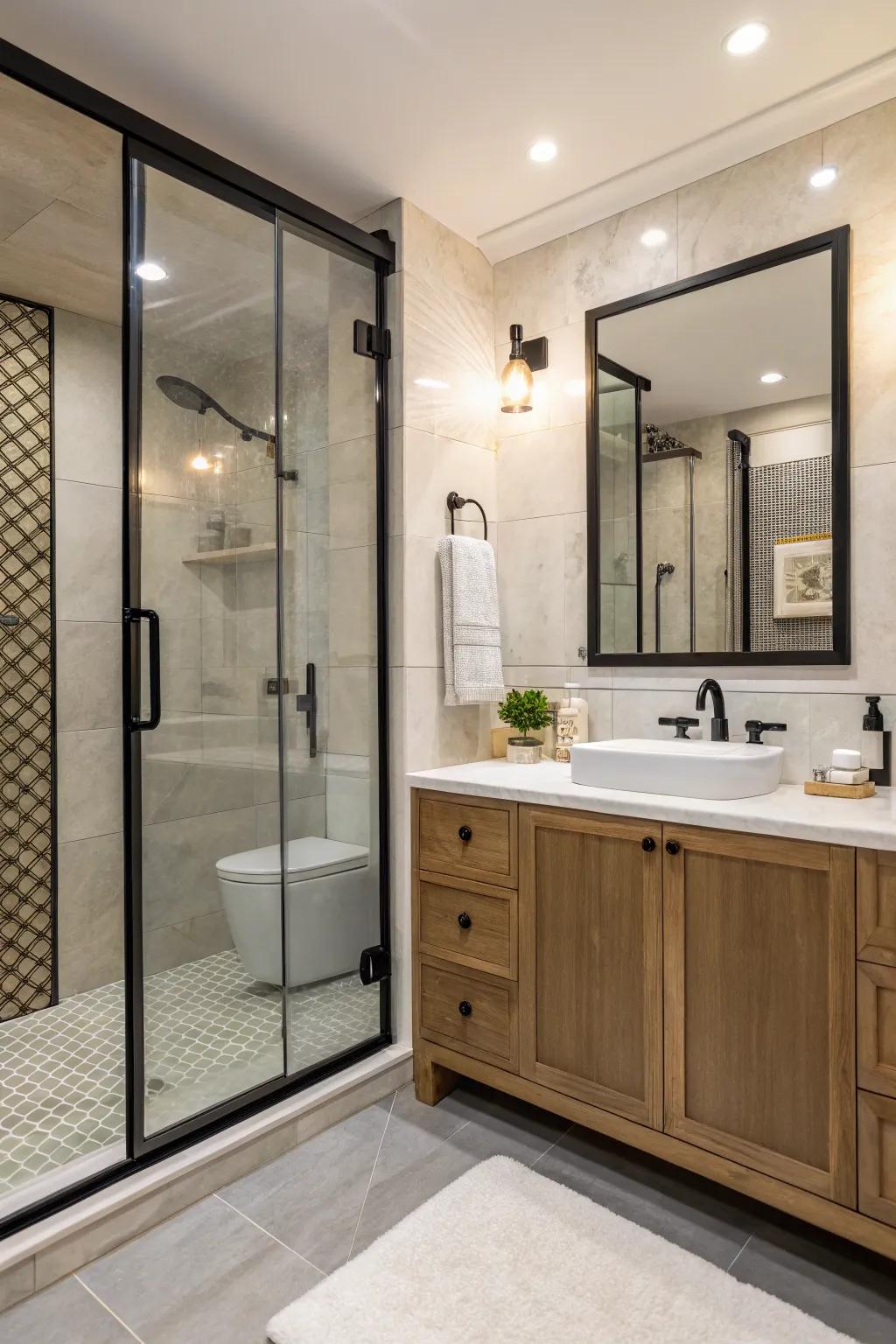 Elegant sophistication featuring flat finishes.