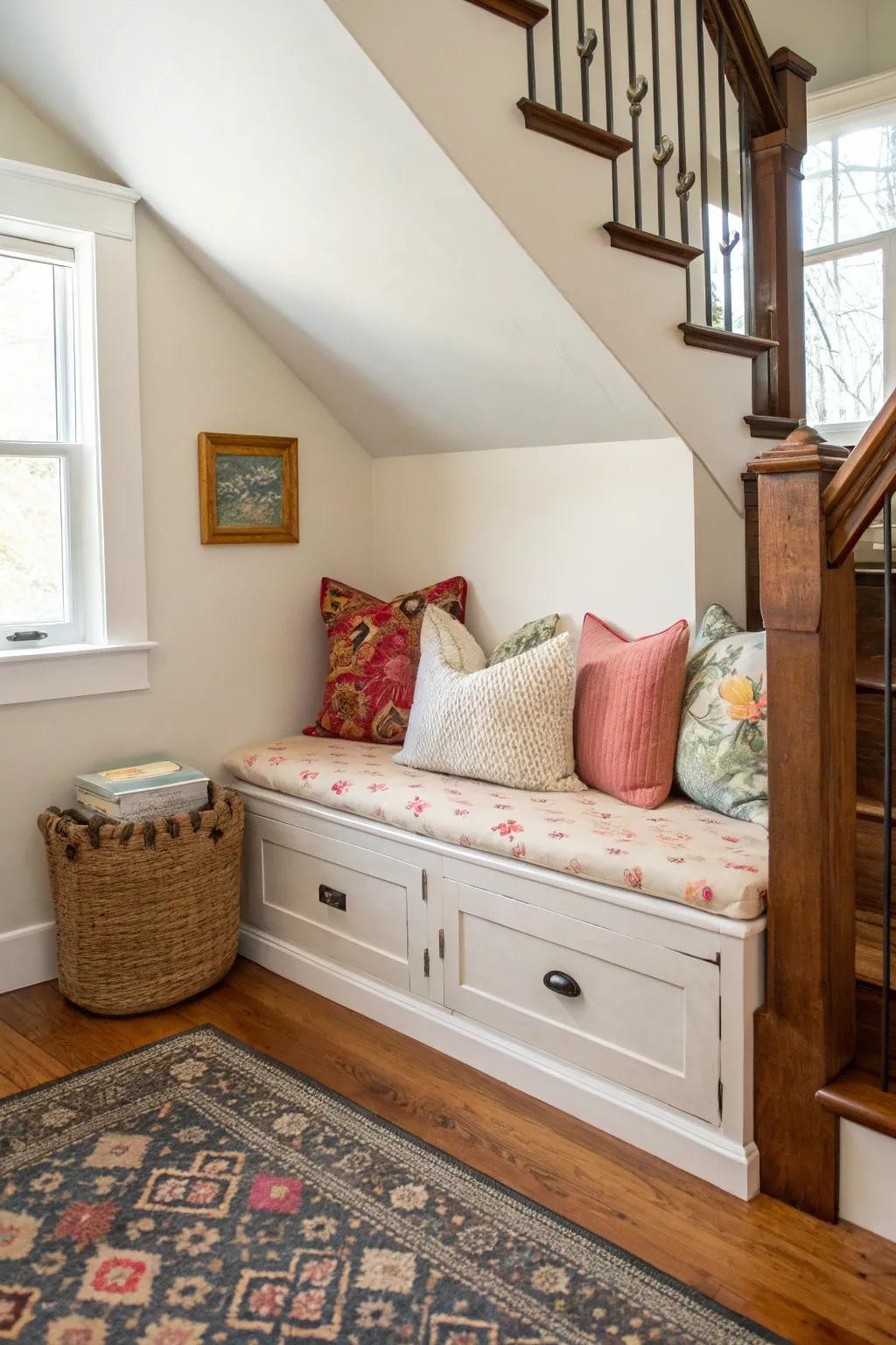 A storage bench seamlessly merges seating with hidden utility.