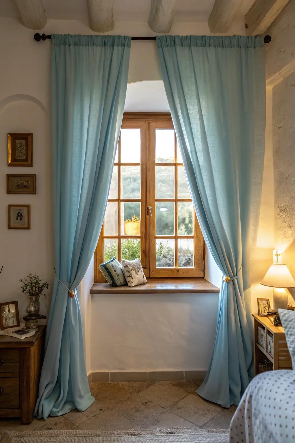Solid colors in soft tones create a tranquil and cohesive atmosphere.