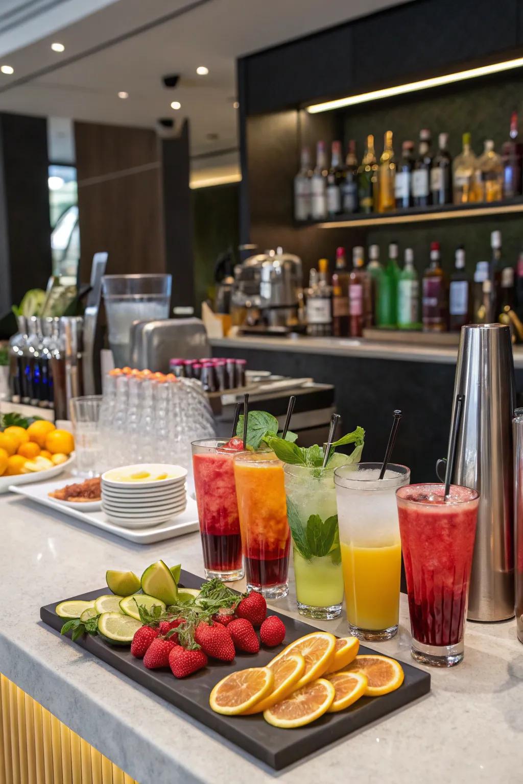 A revitalizing drink bar to keep the party spirits high.