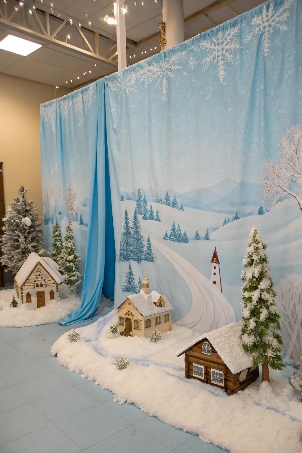 A beautiful backdrop frames your winter wonderland.