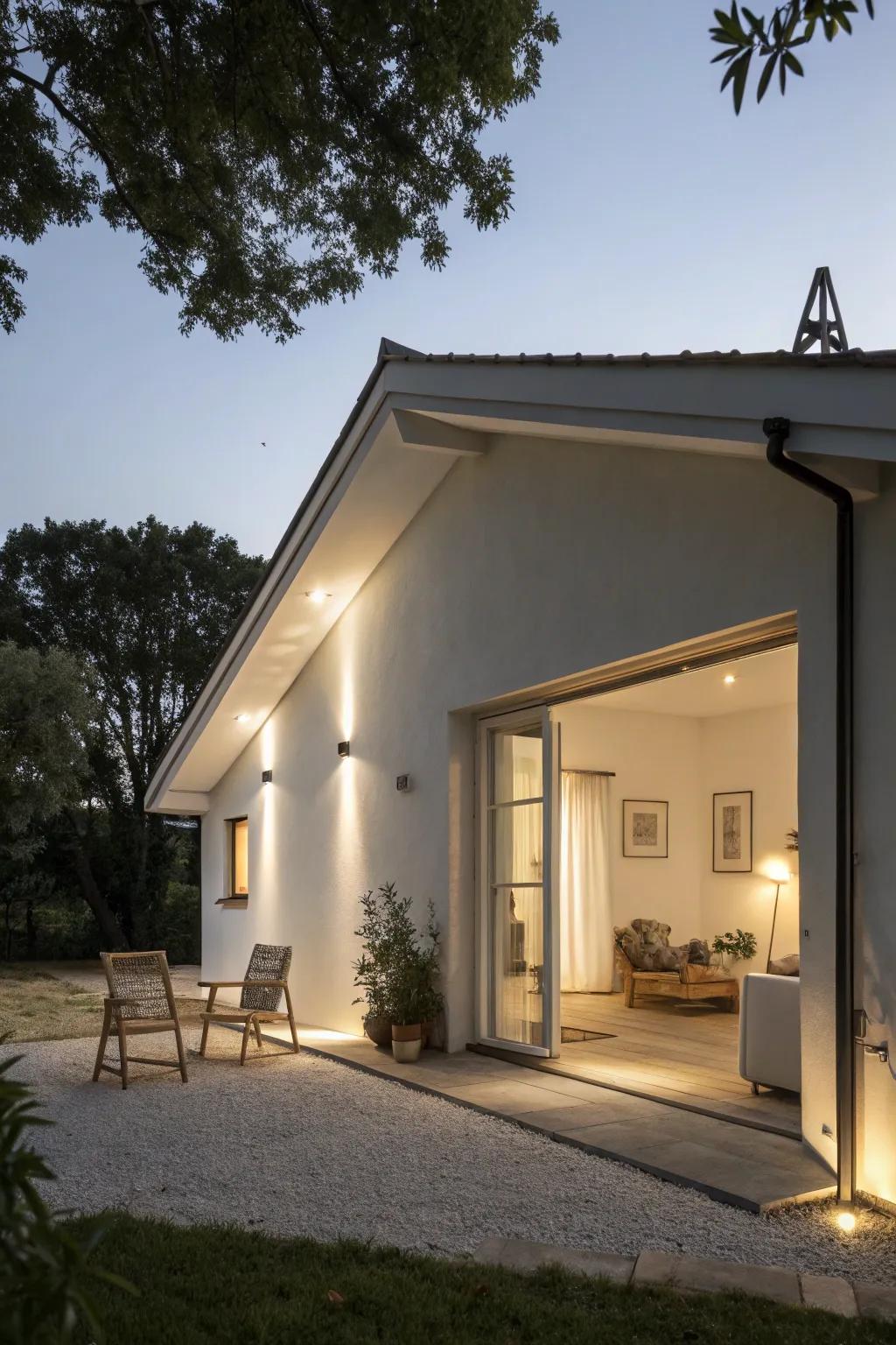 Under eaves illumination provides a sleek finish for modern homes.