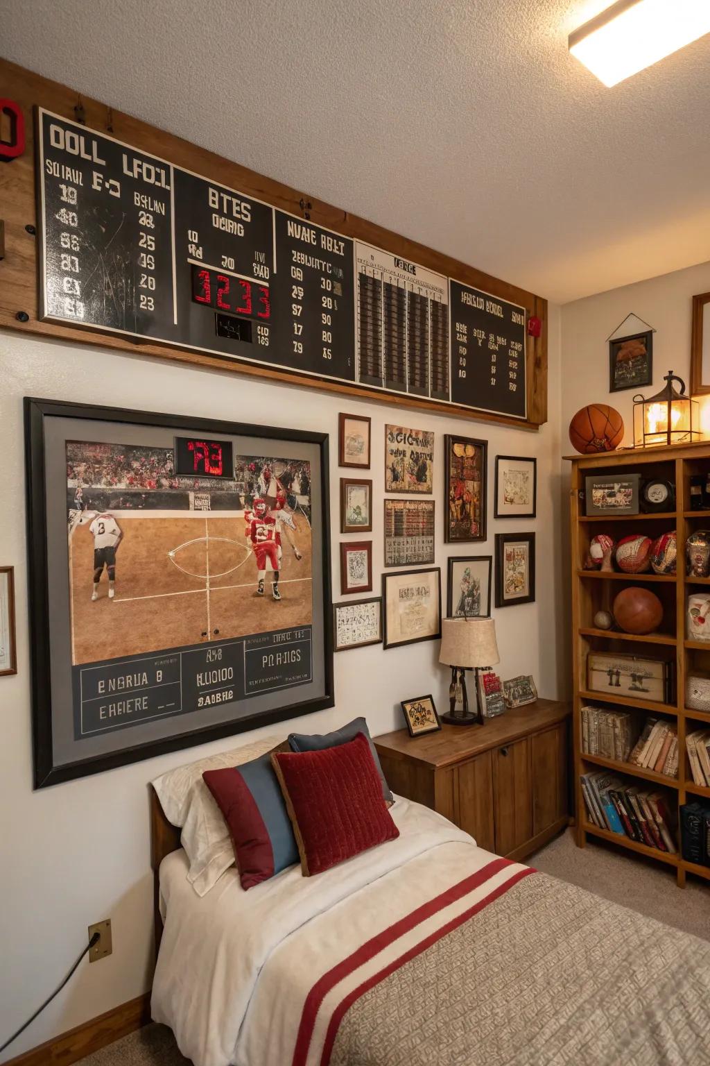 Add nostalgia with vintage sports elements.