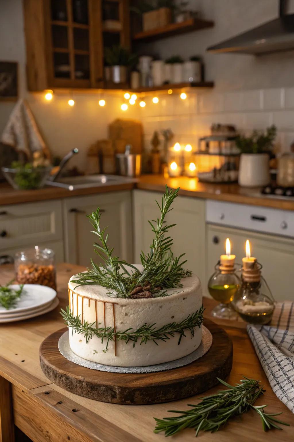 A cake infused with herbs for a singular spring flavor.