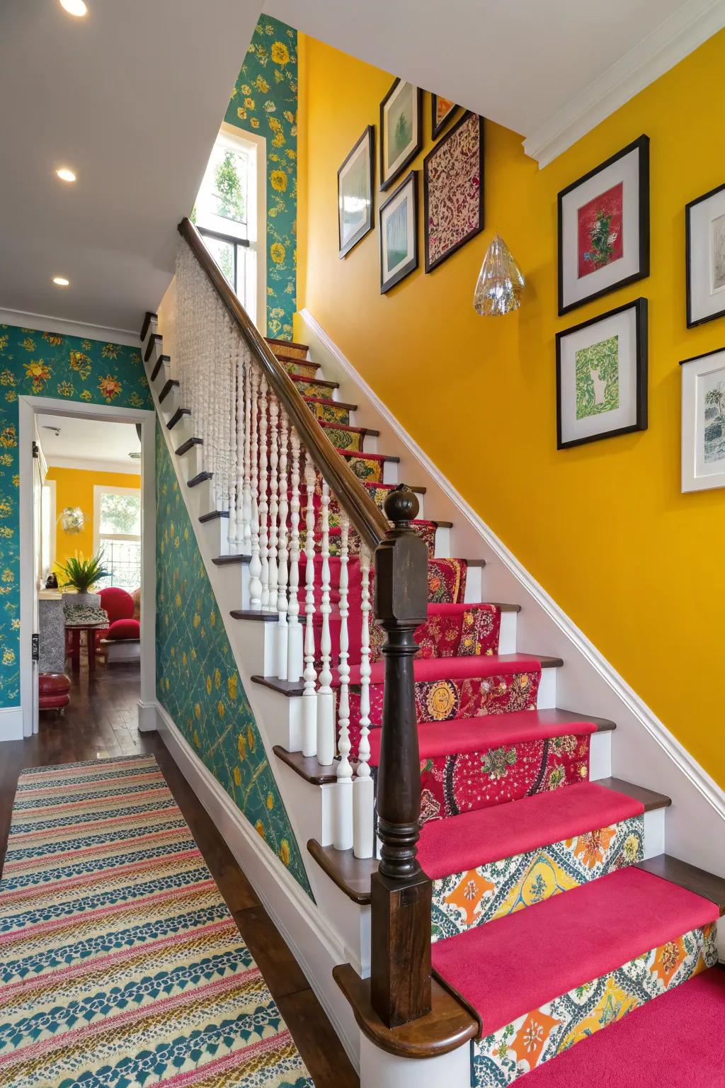 Make a bold statement with vibrant accent colors.