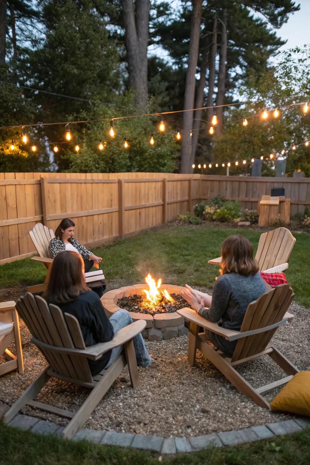 Craft warm memories around a crackling fire pit.
