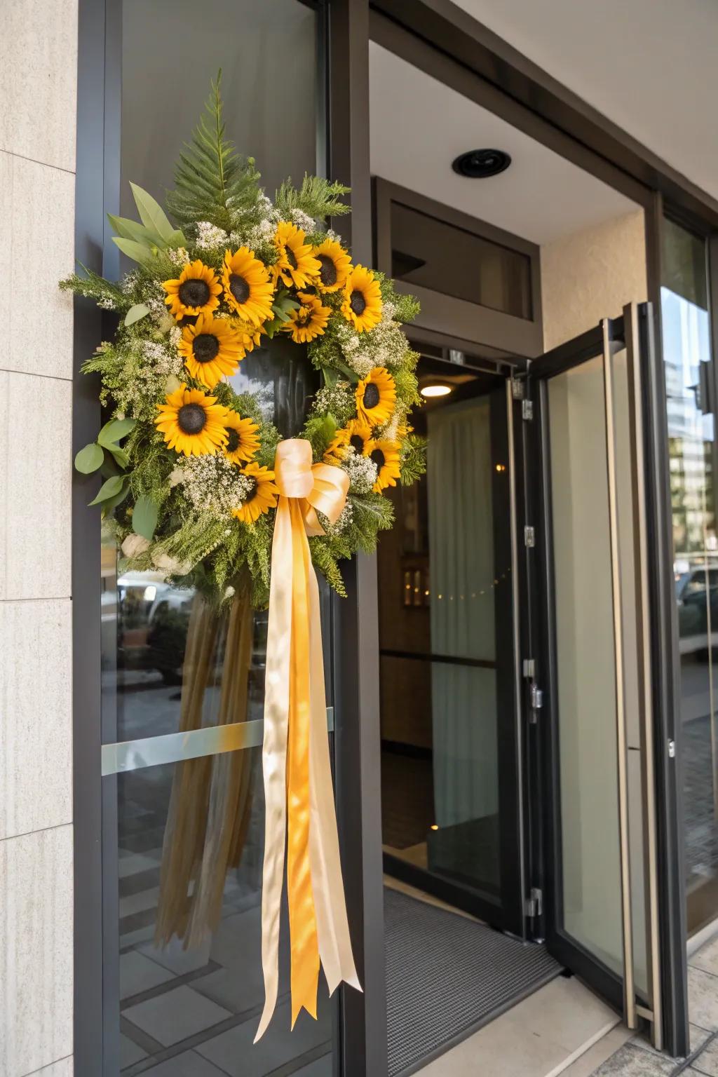 Witness the sophisticated flair ribbons bring, enhancing the elegance of your sunflower creations.