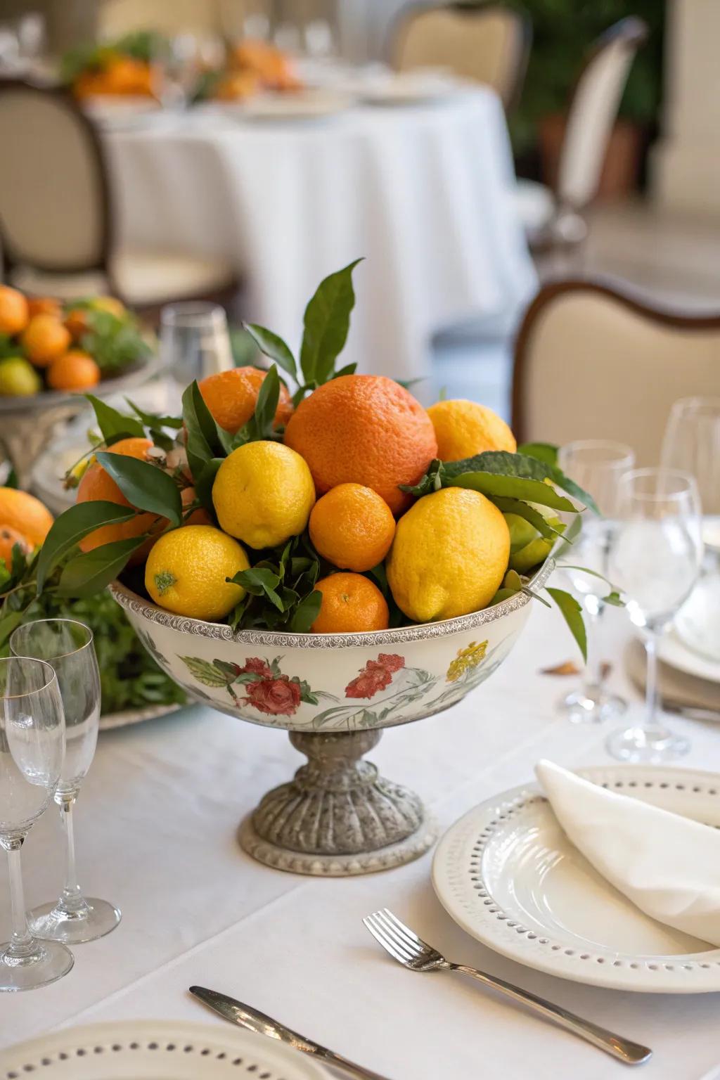 Fruit displays are as visually striking as they are practical.