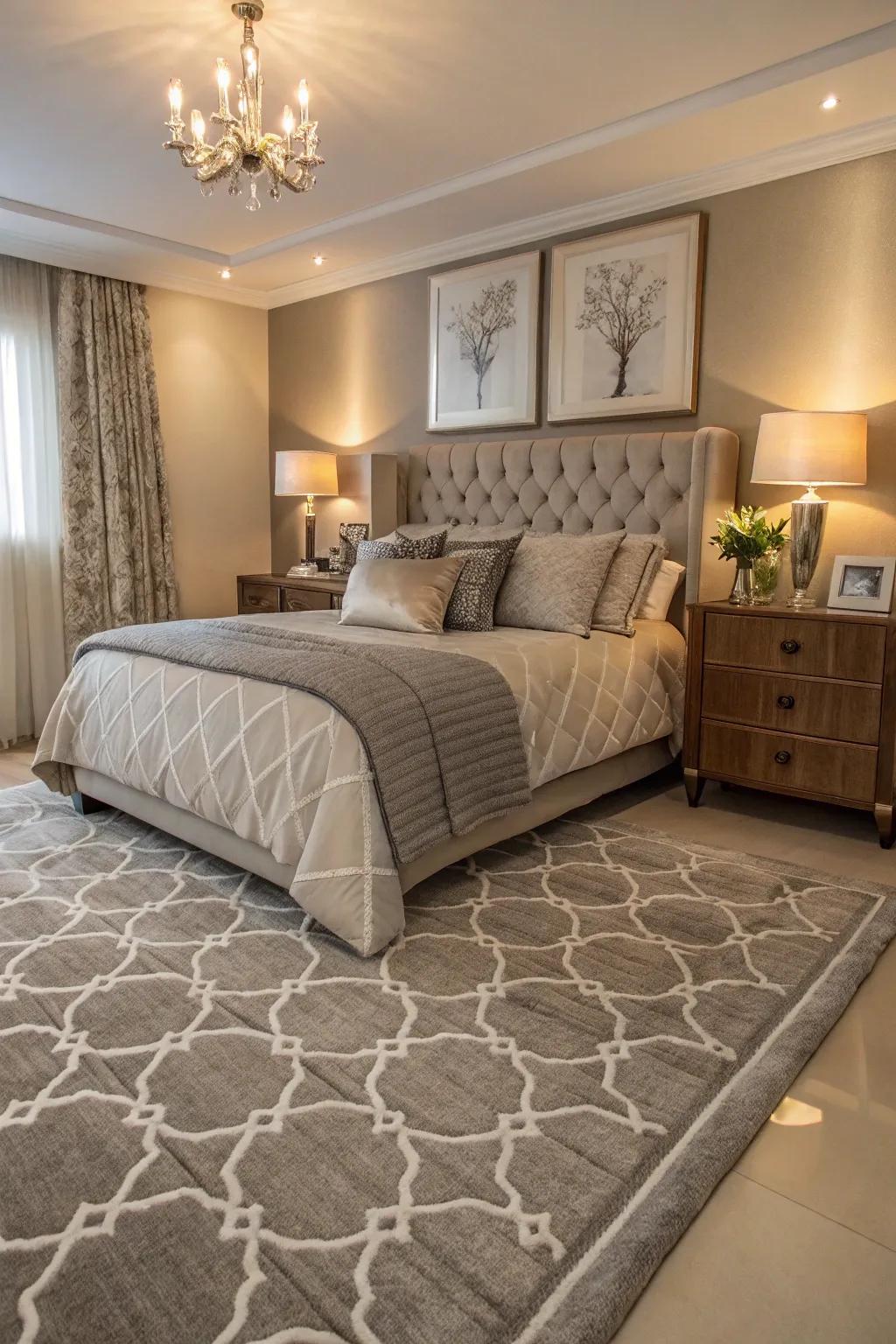 An earthen and slate floor covering secures the bedroom.